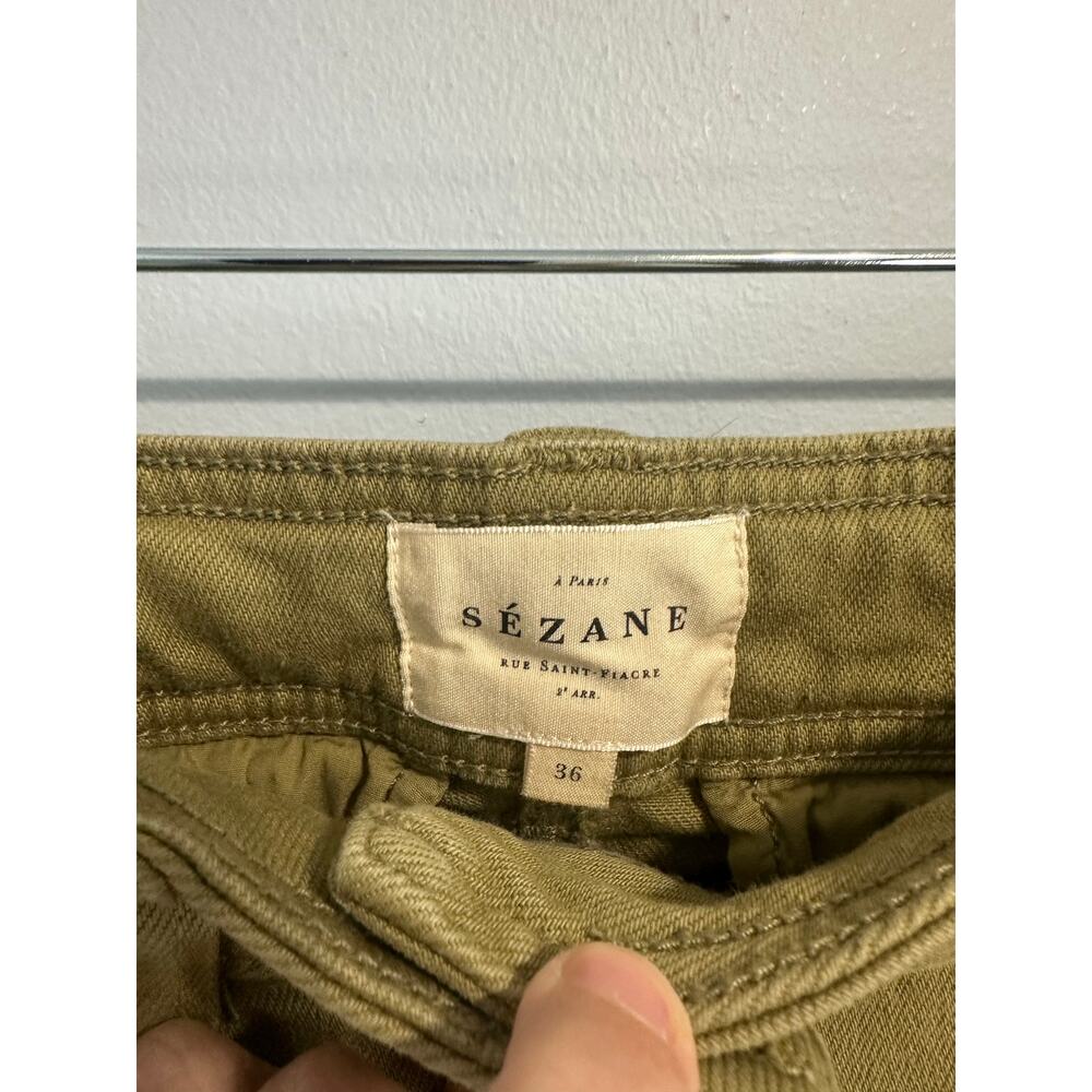 Sezane Herve Trouser in Light Olive Sz 36/ US 4 Women’s Cotton Pants GREAT! - Picture 7 of 10